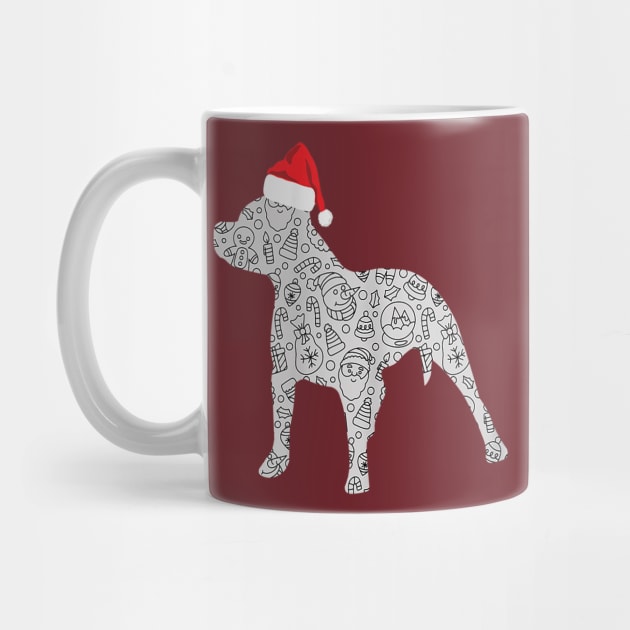 Cool Santa Hat Pitbull Christmas Dog Lover Christmas Gift by Barnard